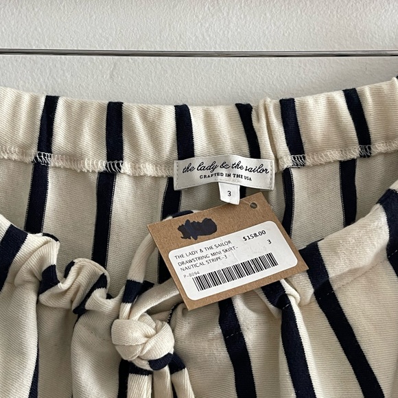 The Lady & The Sailor Striped Drawstring Mini Skirt - Picture 7 of 9